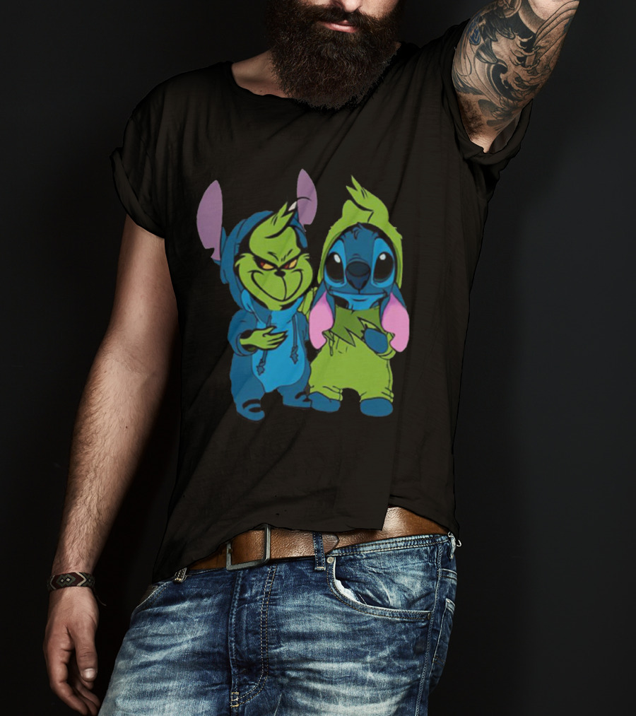Stitch Grinch Mashup Hoodie Duo T-Shirt