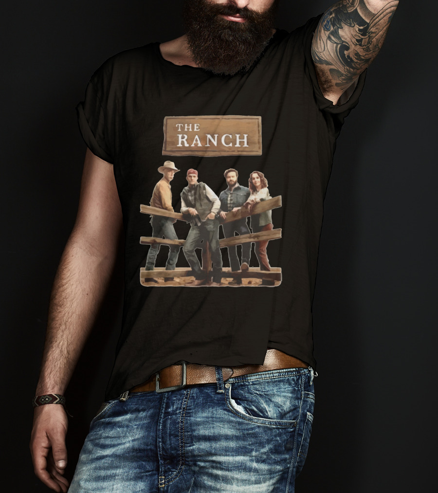 THE RANCH TV Show Cast Standing By Fence T-Shirt