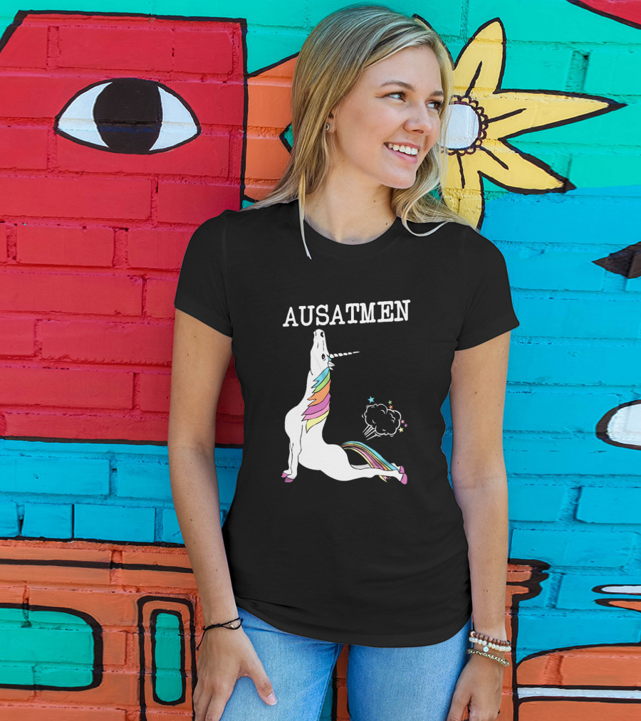 Ausatmen Unicorn Rainbow Cloud Stars T-Shirt
