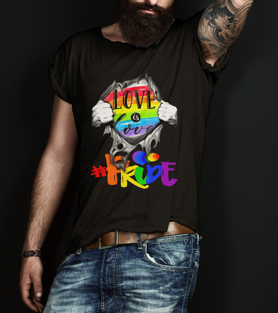 Love Is Love Rainbow Pride Hashtag T-Shirt