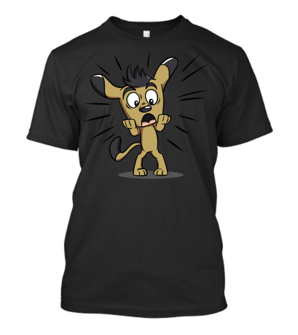 Cartoon Surprised Dog Creature Expressive Reaction T-Shirt