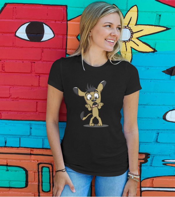 Cartoon Surprised Dog Creature Expressive Reaction T-Shirt