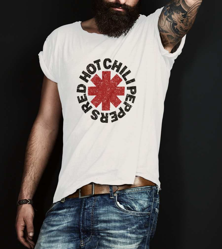 Red Hot Chili Peppers Distressed Logo Star T-Shirt