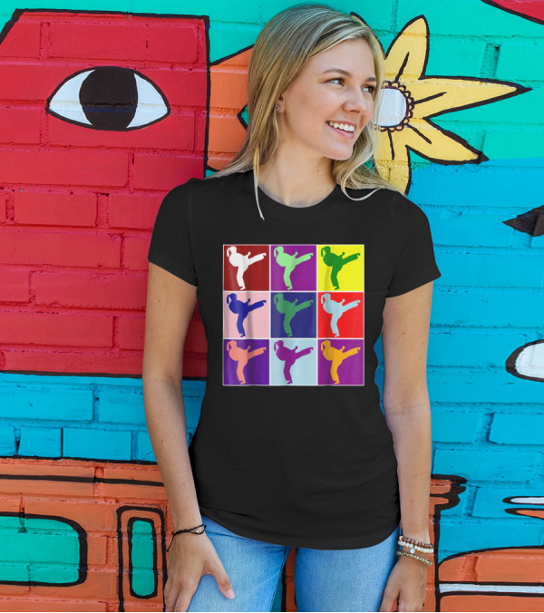 Cute Colorful Girl Karate Martial Arts Pop T-Shirt