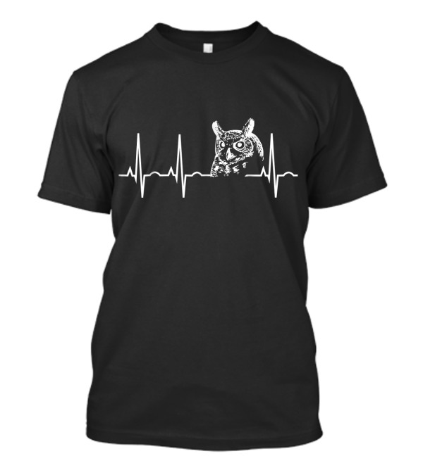 Great Horned Owl Heartbeat Owl Lover T-Shirt