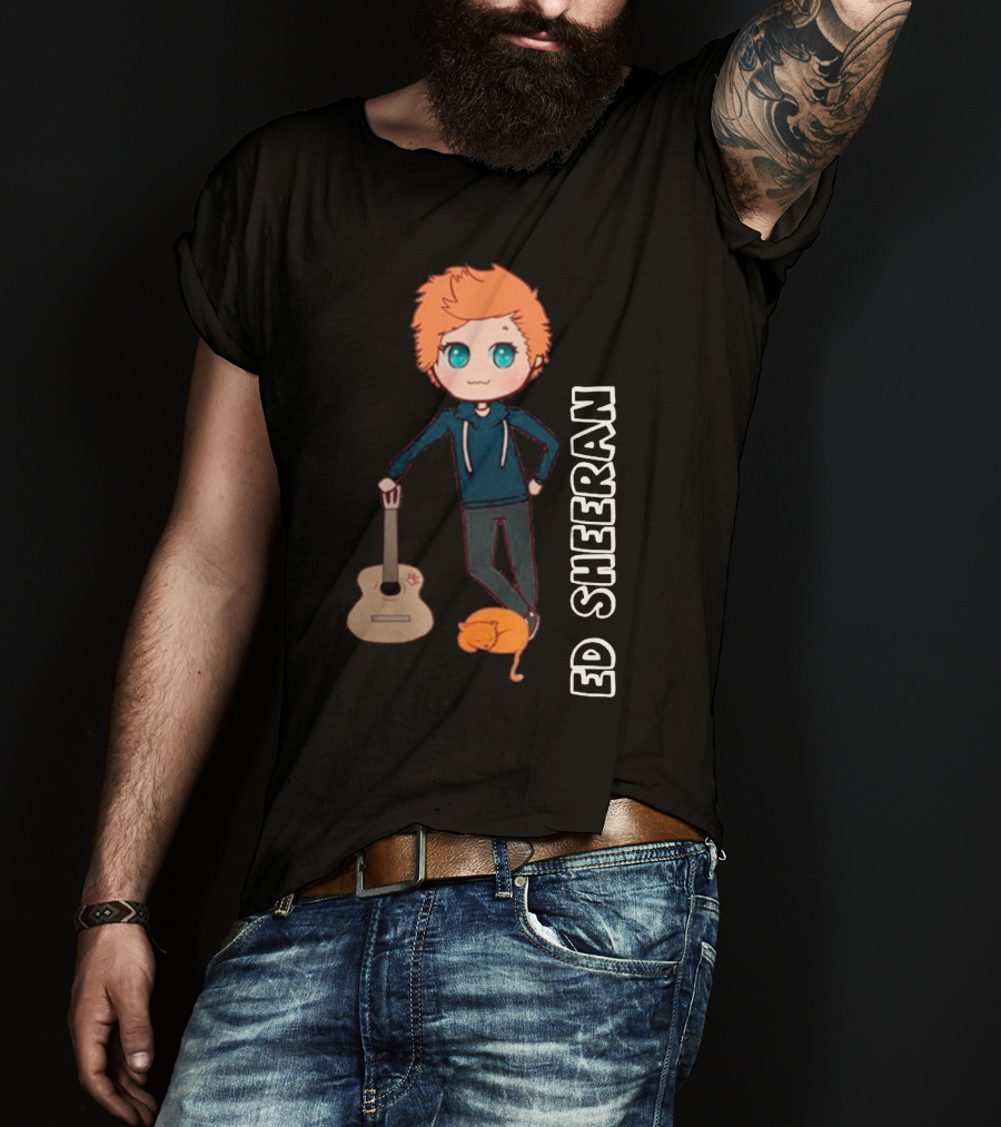 Ed Sheeran Cute Cat Guitar T-Shirt
