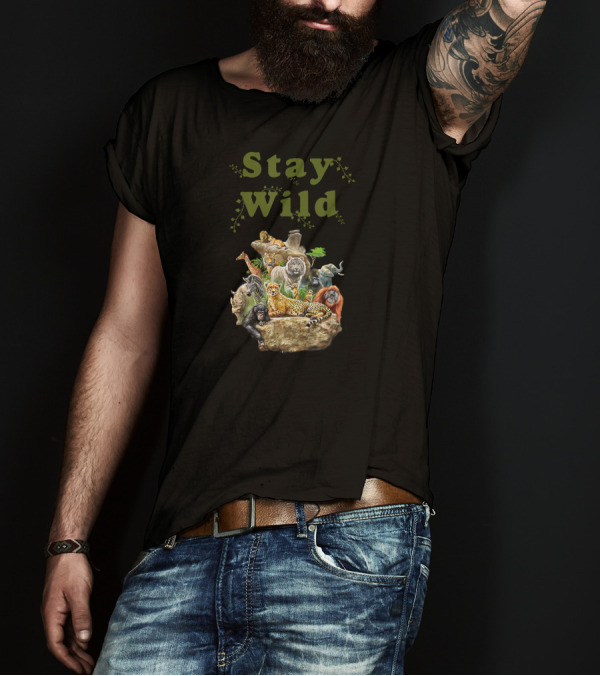 Stay Wild African Animal Jungle Safari Wildlife Collection T-Shirt
