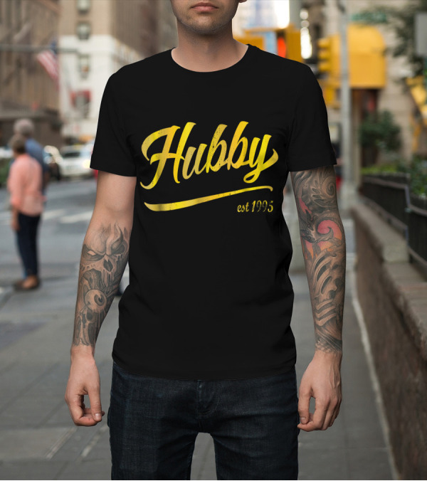 Shirt: Hubby EST 1995 Gold Matching Wifey Pair T-Shirt Hubby EST 1995 Gold Matching Wifey Pair T-Shirt