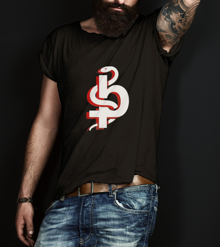 Blackbear Snake Symbol Icon With Red And White T-Shirt