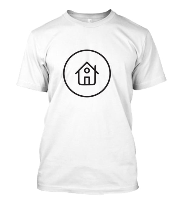 White House Address Icon Simple Outline Circle T-Shirt