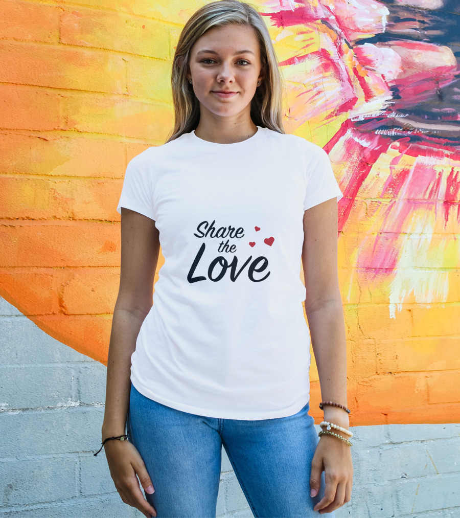 Share The Love With Red Hearts T-Shirt