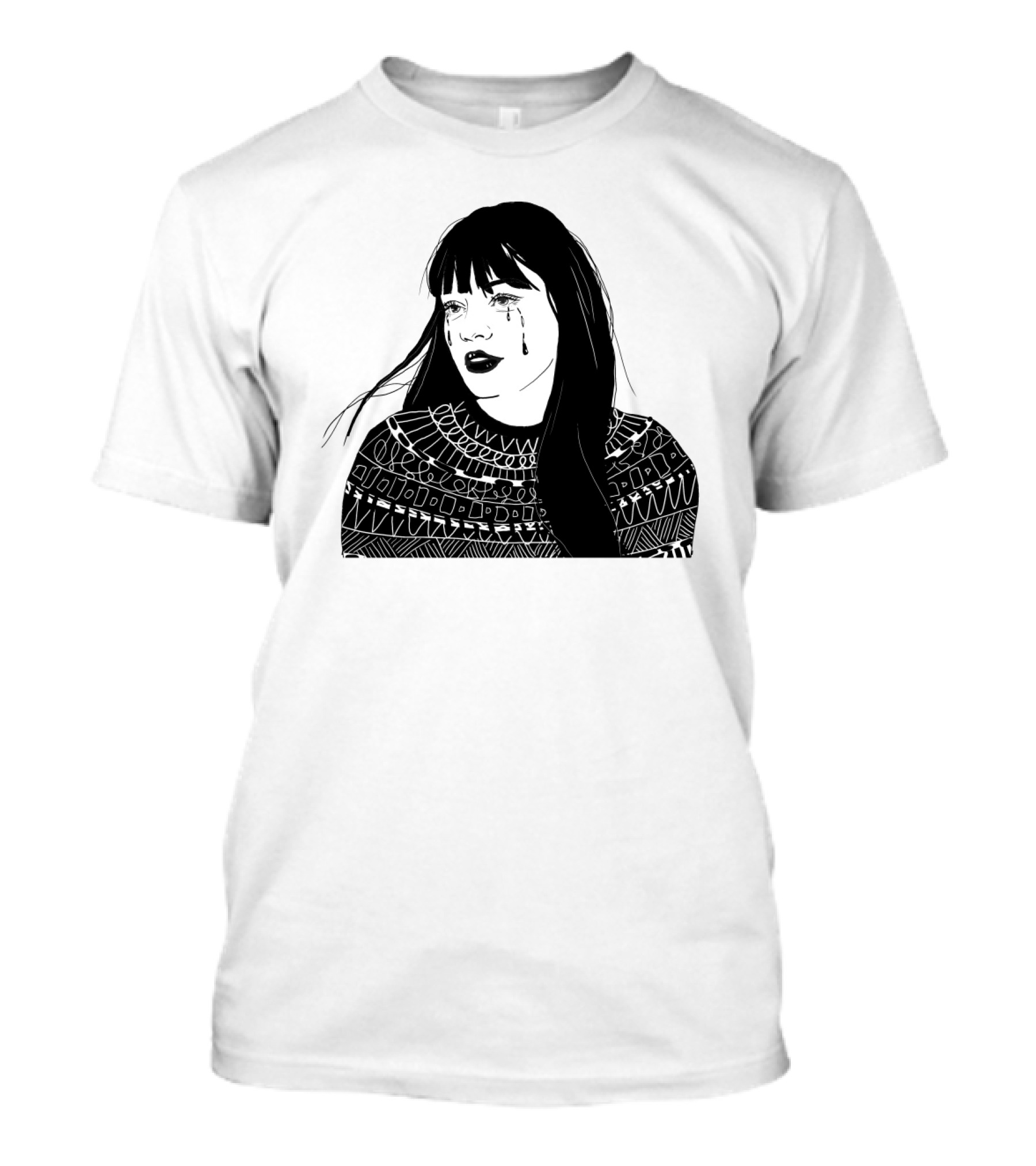 Druck Crying Woman T-Shirt