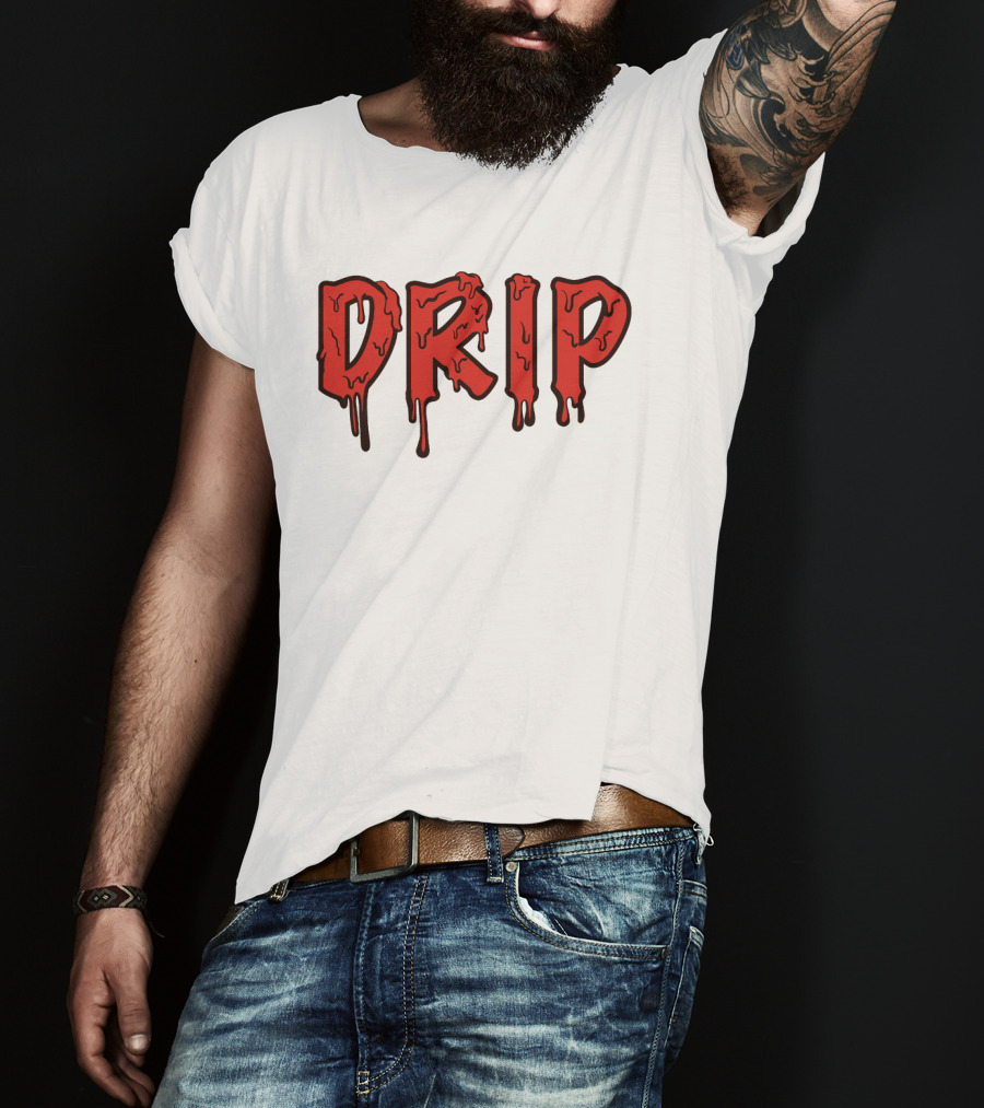 Drip Melting Text Fashion Trend T-Shirt