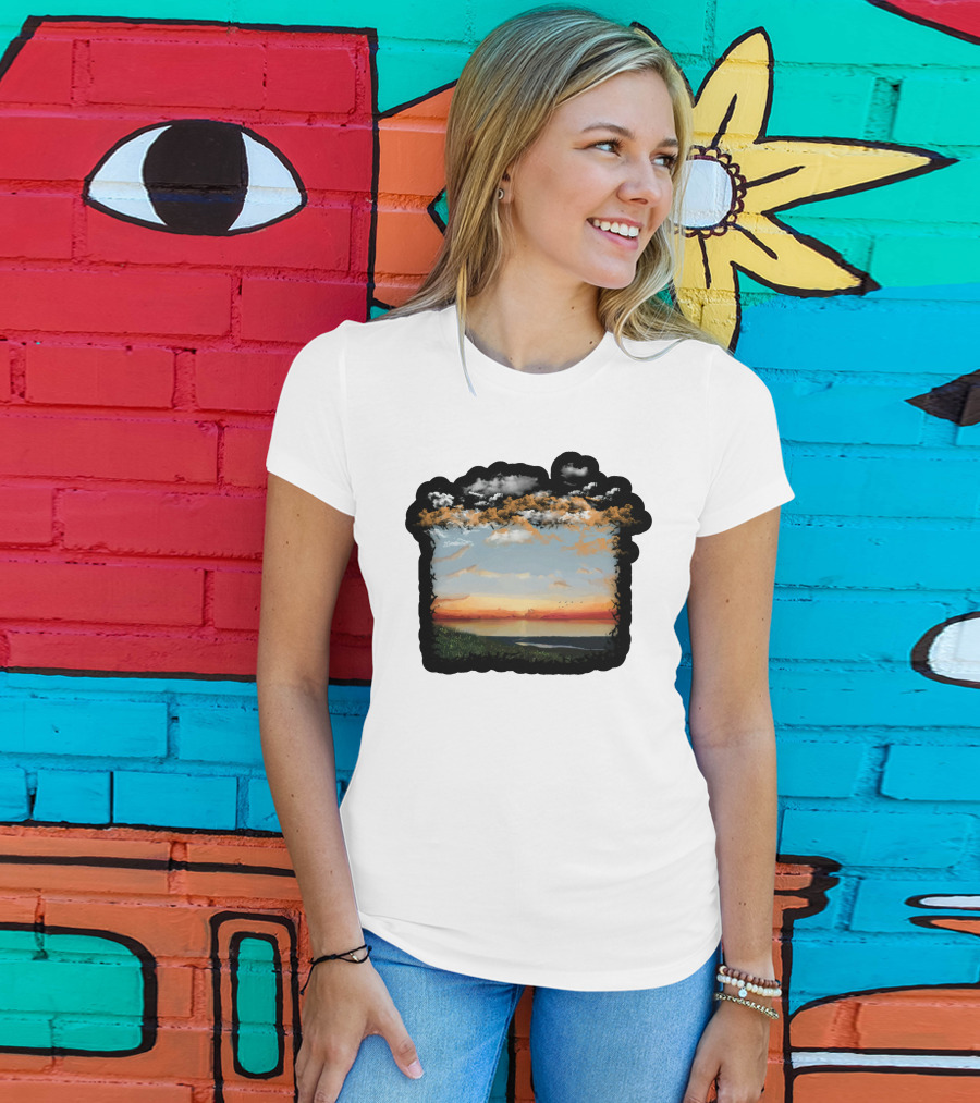 Big Assawoman Bay Sunset Landscape Scene T-Shirt
