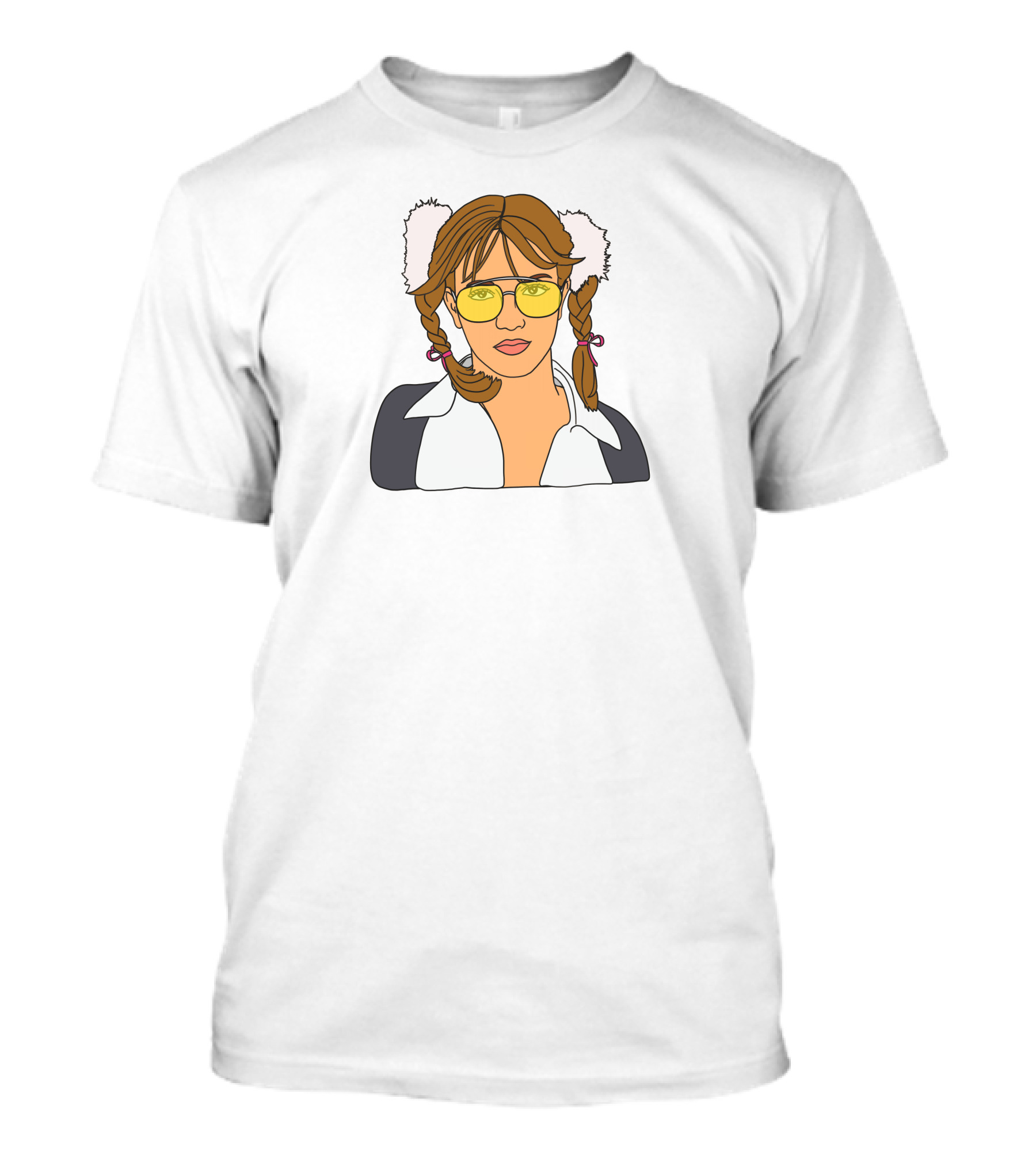 Britney Spears Iconic Schoolgirl Look With Yellow Glasses And Braids T-Shirt