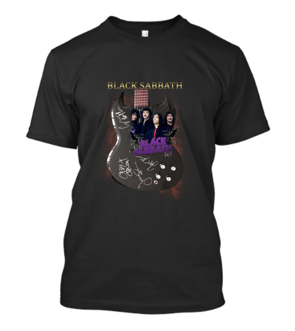 Black Sabbath Guitar Signatures And Band Members Image T-Shirt