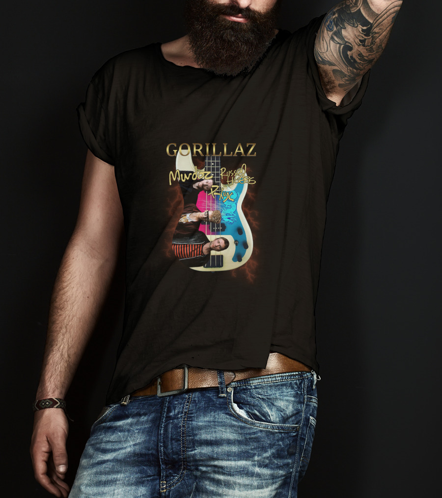 GORILLAZ Murdoc Russel Hobbs Rhys Guitar T-Shirt