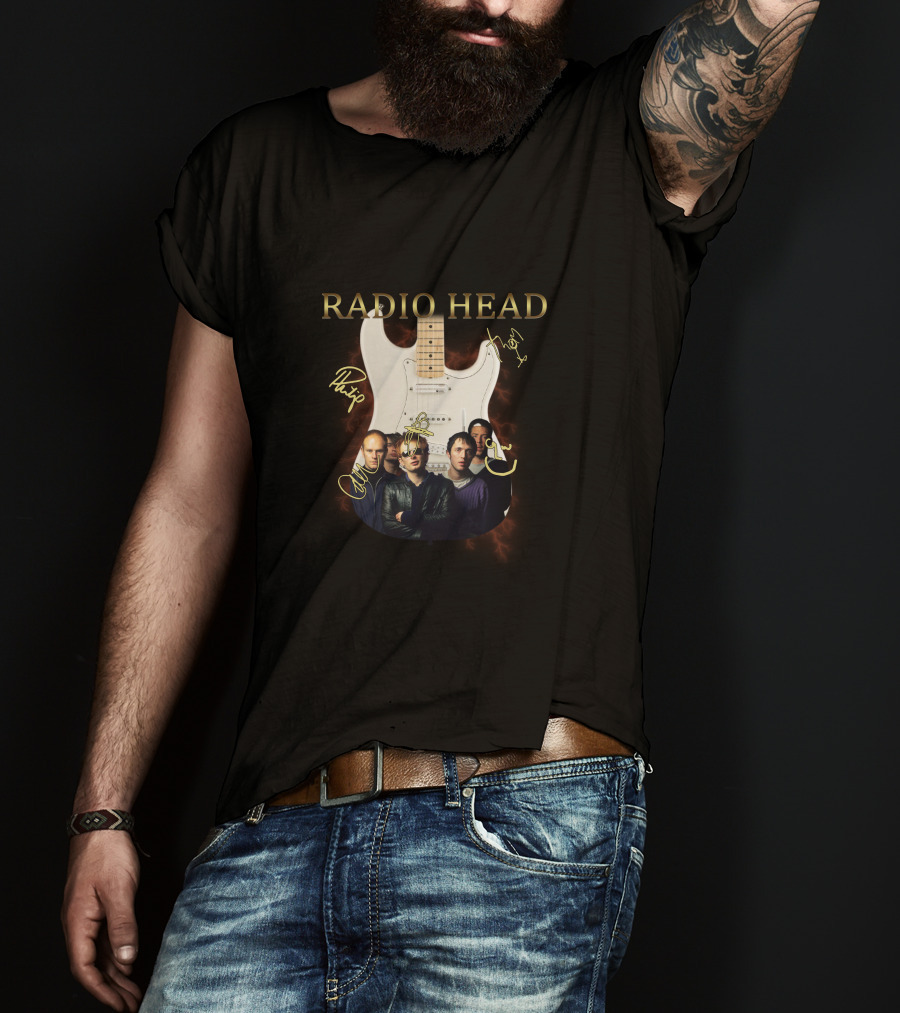 Radio Head Guitar With Band Members T-Shirt