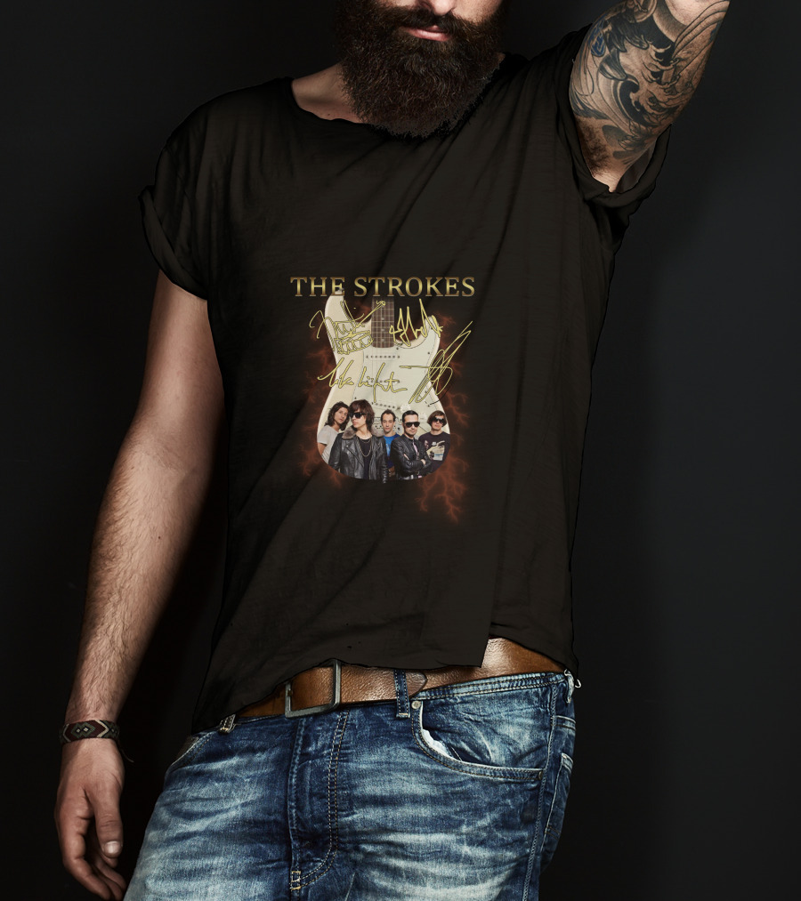 The Strokes Electric Guitar Band Members T-Shirt