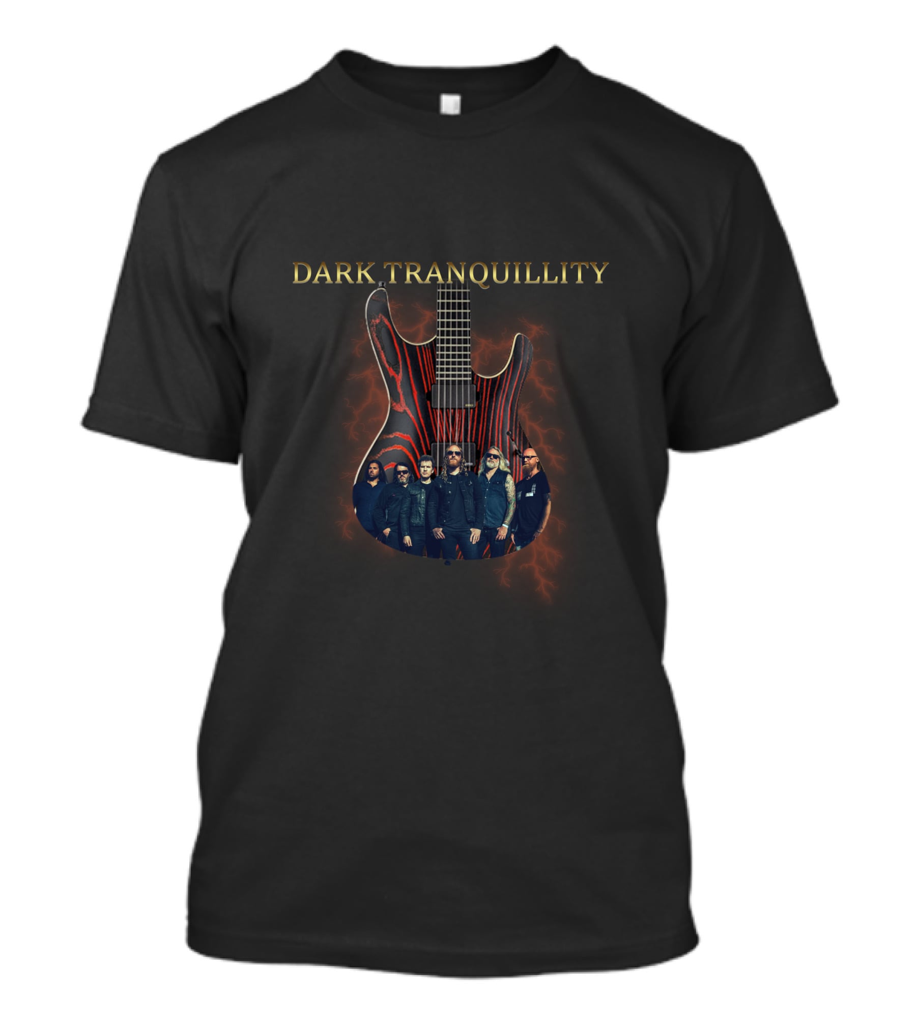 DARK TRANQUILLITY Guitar Band Image Flames T-Shirt