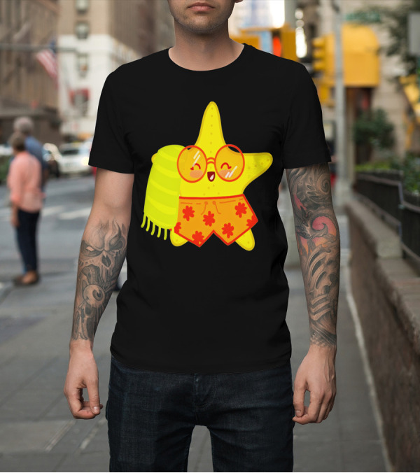 Shirt: Summer Star Beach Fun Sunglasses Towel Floral Shorts Starfish T-Shirt Summer Star Beach Fun Sunglasses Towel Floral Shorts Starfish T-Shirt