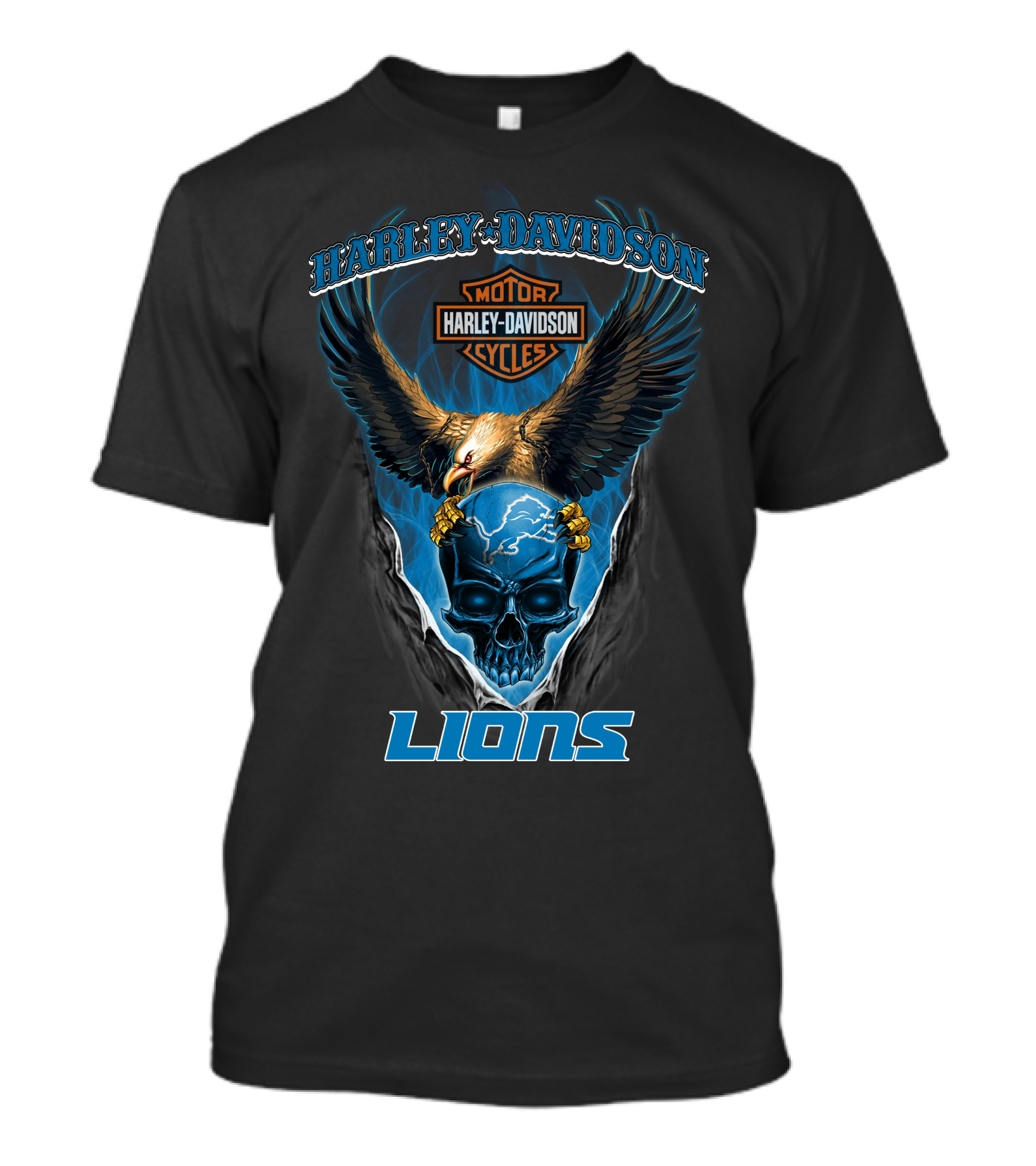 Harley Davidson Motor Cycles Eagles Skull Lions T-Shirt