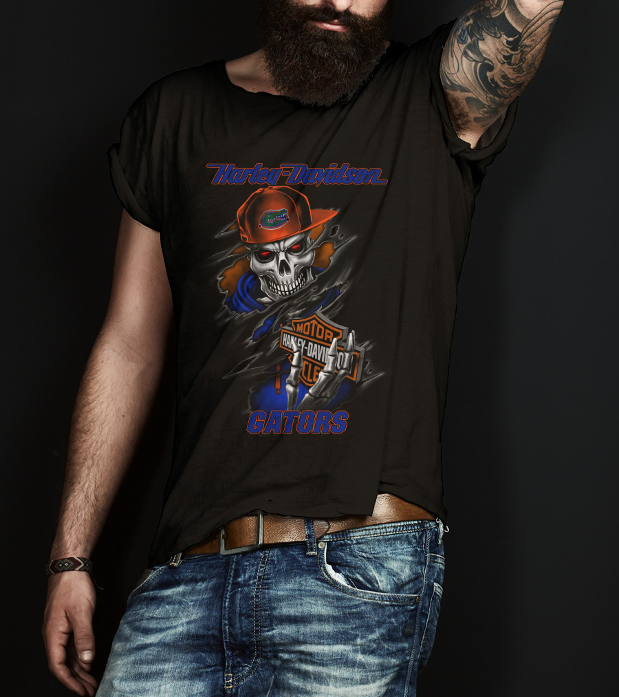 Harley Davidson Florida Gators Skull Hd 26-09 T-Shirt