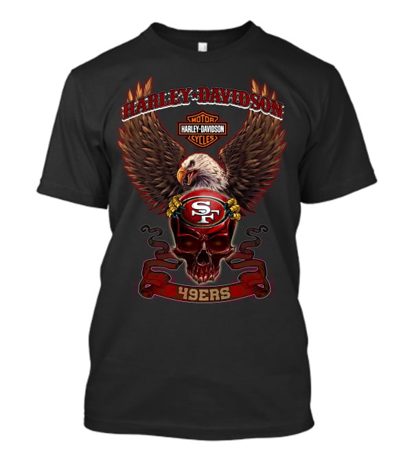 Harley Davidson San Francisco 49ers Sf Skull Eagle 49ers T-Shirt