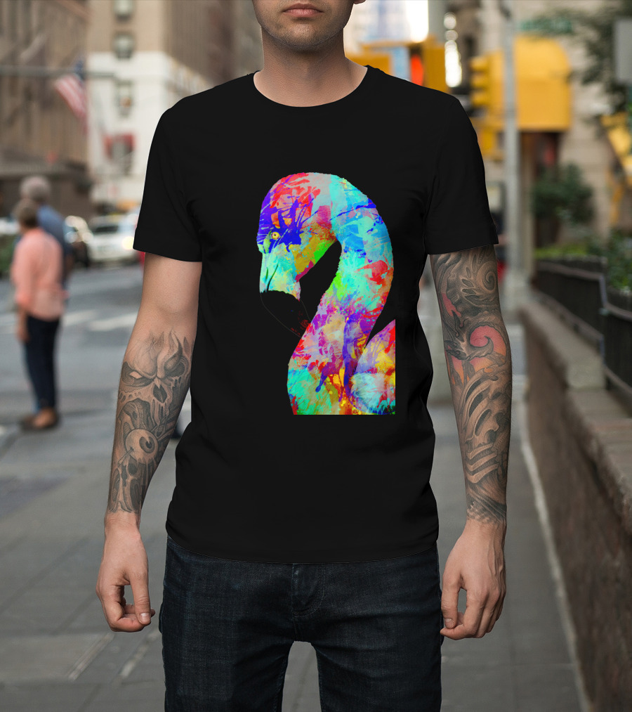 Vibrant Multicolored Flamingo T-Shirt