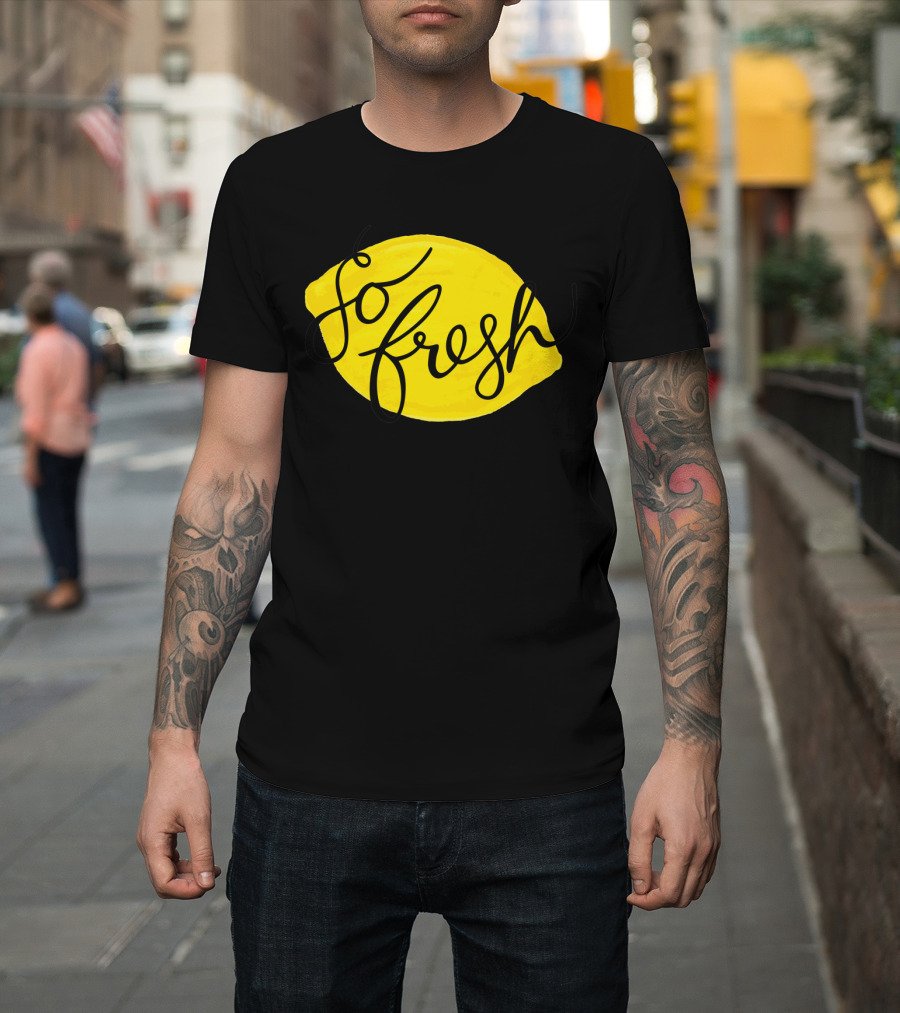 So Fresh Lemony Yellow Graphic Bold Script Artistry T-Shirt