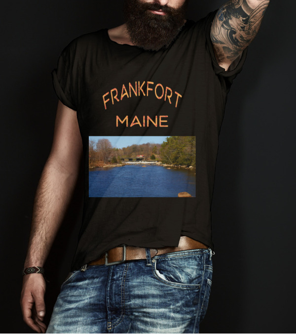 FRANKFORT MAINE Scenic River Landscape T-Shirt