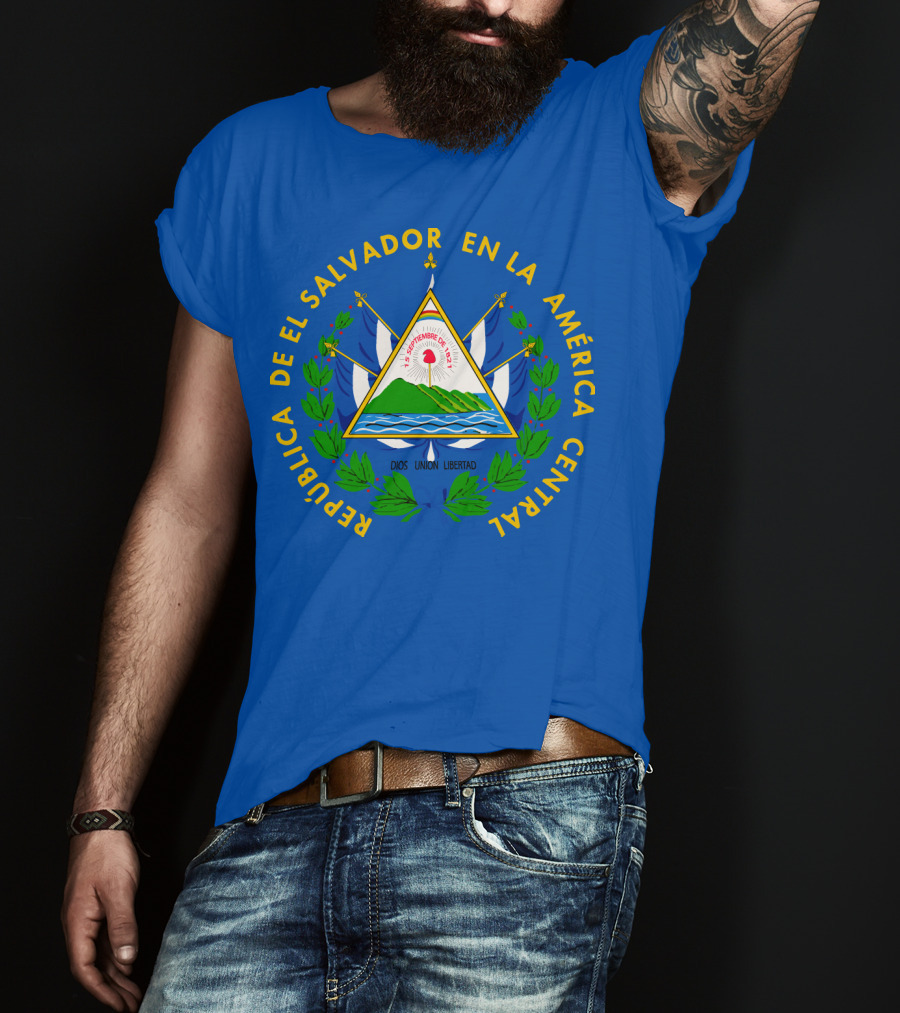 República DE El Salvador En LA América Central Dios Unión Libertad Escudo DE El Salvador T-Shirt