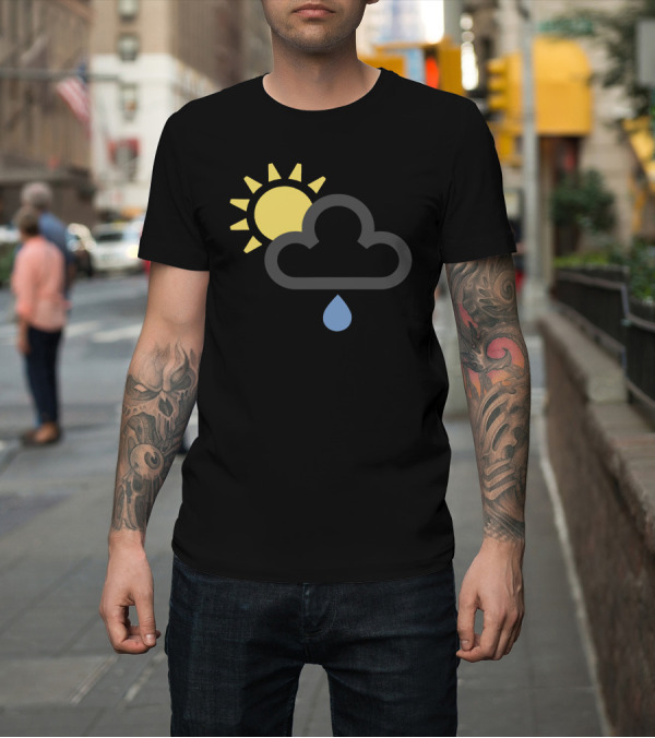 Shirt: British Weather Forecast Icon Sun and Rain Cloud T-Shirt British Weather Forecast Icon Sun and Rain Cloud T-Shirt