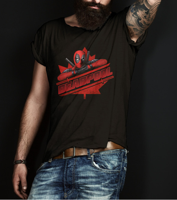Deadpool Canadian Maple Leaf Logo Emblem T-Shirt