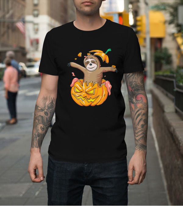 Shirt: Lazy Sloth Funny Zombie Pumpkin Halloween T-Shirt Lazy Sloth Funny Zombie Pumpkin Halloween T-Shirt
