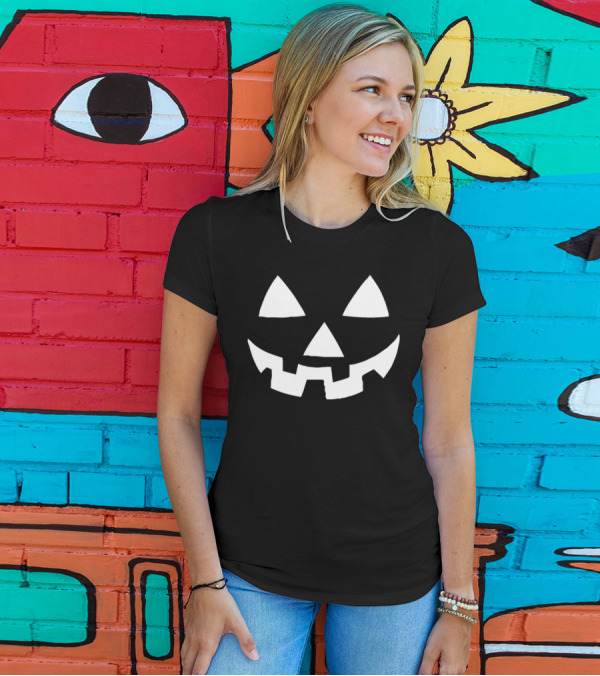Halloween Pumpkin Face Scary Jack O' Lantern T-Shirt
