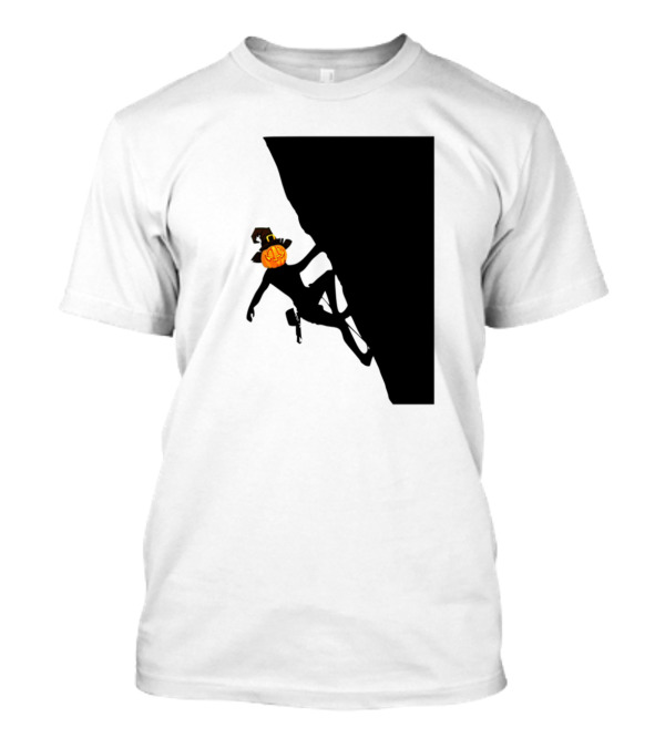 Pumpkin Head Rock Climber Halloween Climbing T-Shirt