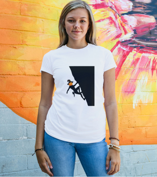 Pumpkin Head Rock Climber Halloween Climbing T-Shirt