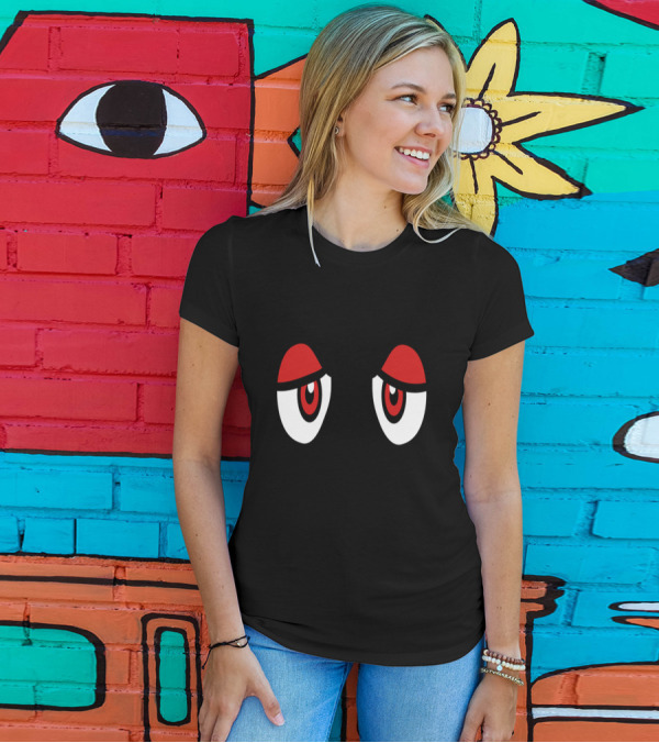 Sad Monster Eyes Skeleton Horror Halloween T-Shirt