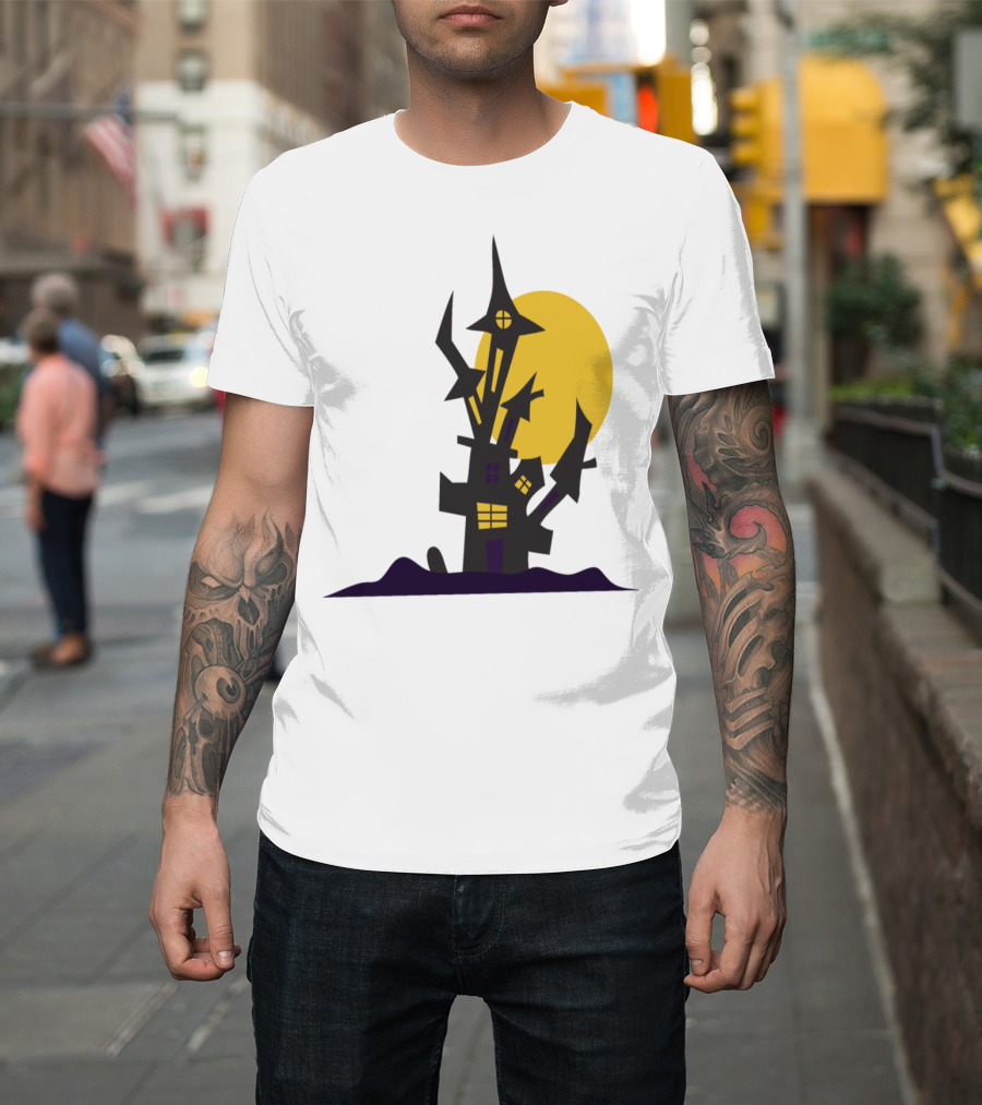 Halloween Haunted Castle Spooky Moonlight T-Shirt