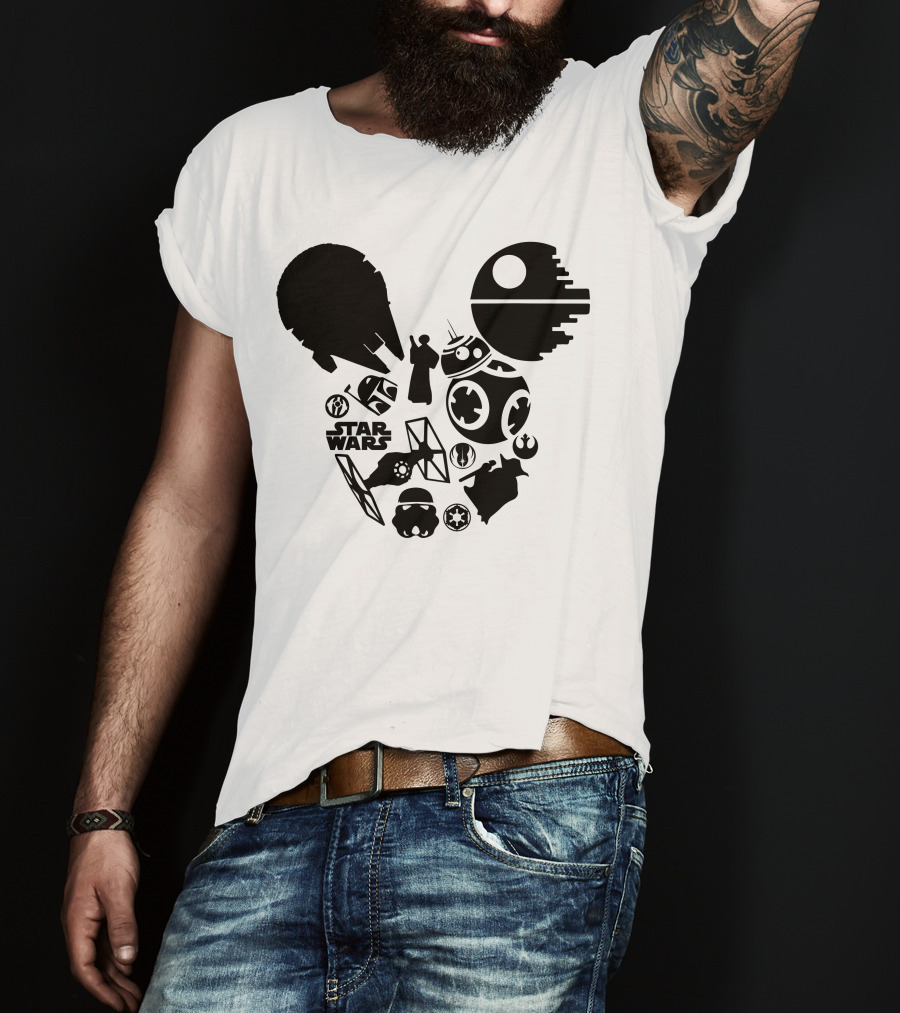 Star Wars Icons Millennium Falcon Death Star BB-8 T-Shirt