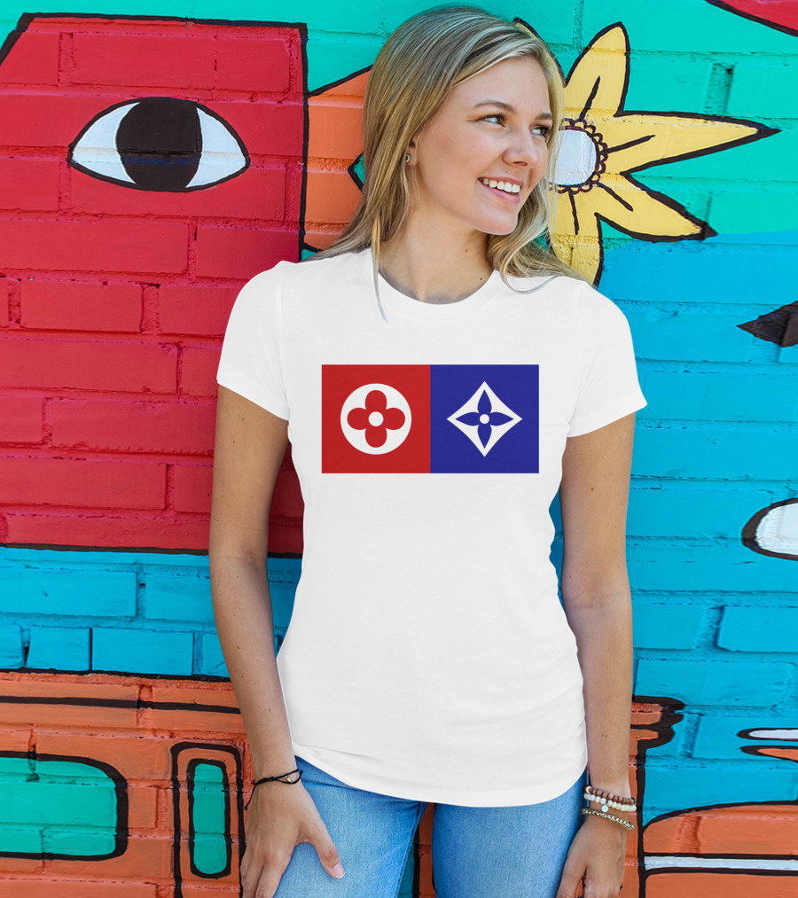 Best Dual Icon Flower Emblems T-Shirt