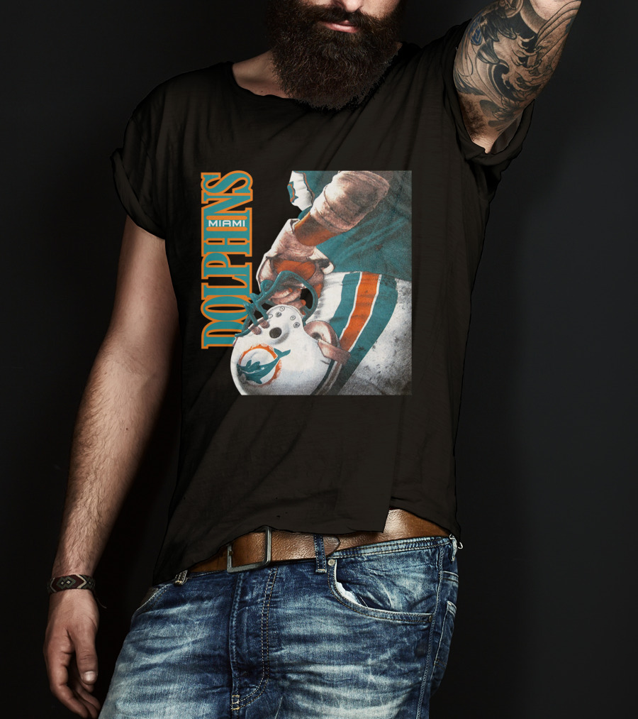 Miami Dolphins Football Helmet T-Shirt