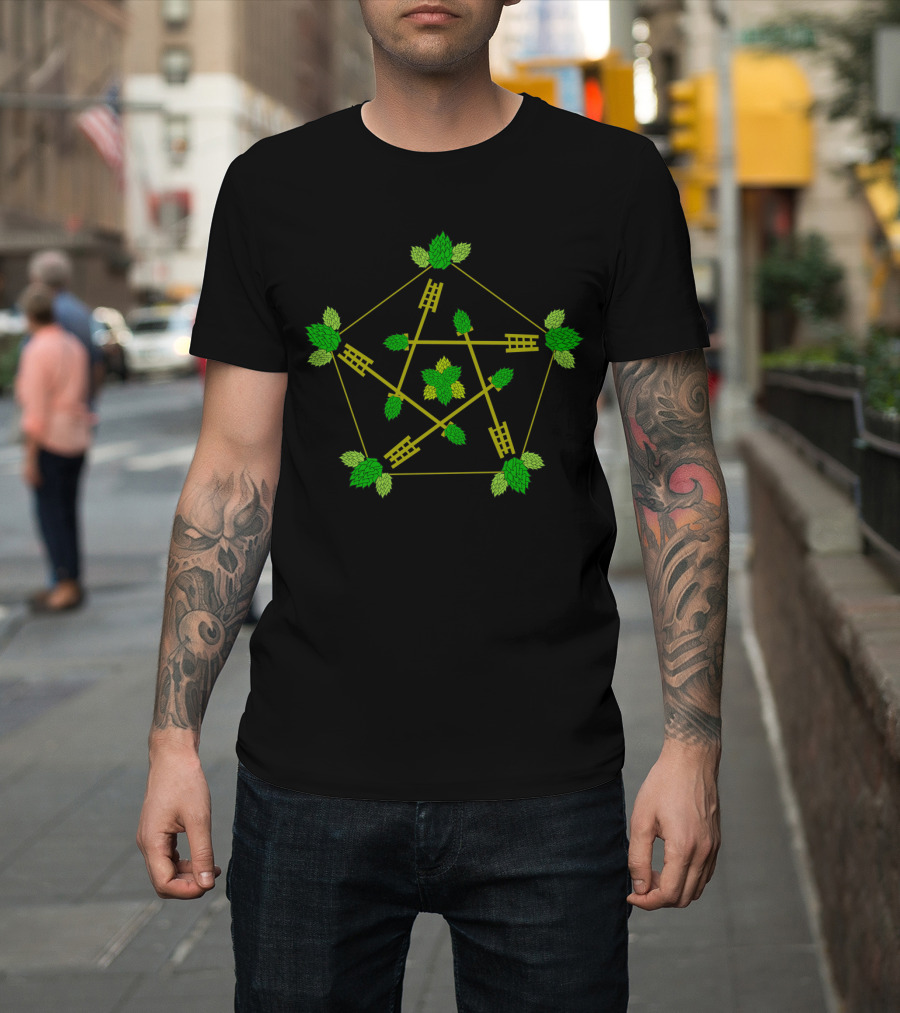 Homebrew Transmutation Hop and Ladder Geometric Alchemy T-Shirt