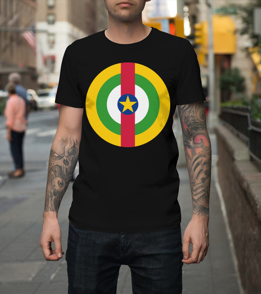 Central African Republic Flag Roundel Emblem Star and Stripe T-Shirt