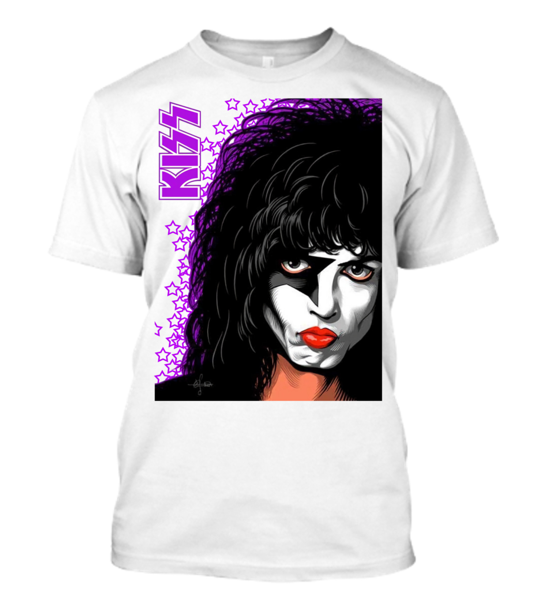 KISS Paul Stanley Starchild Icon With Purple Stars T-Shirt