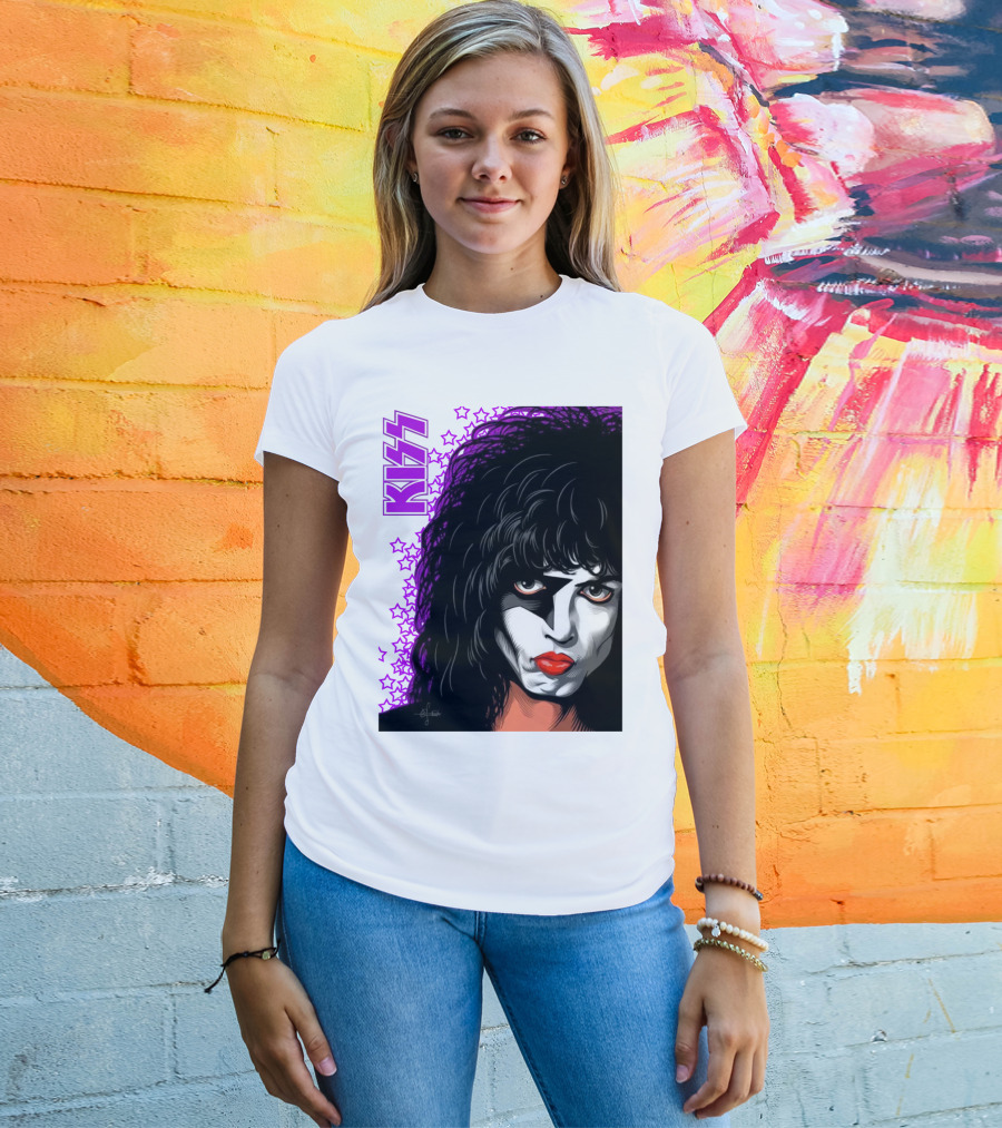 KISS Paul Stanley Starchild Icon With Purple Stars T-Shirt