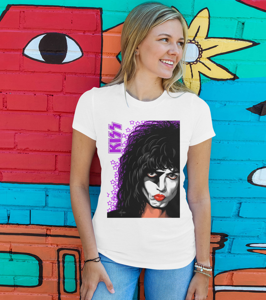 KISS Paul Stanley Starchild Icon With Purple Stars T-Shirt