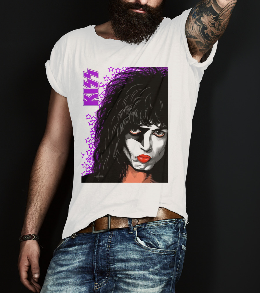 KISS Paul Stanley Starchild Icon With Purple Stars T-Shirt