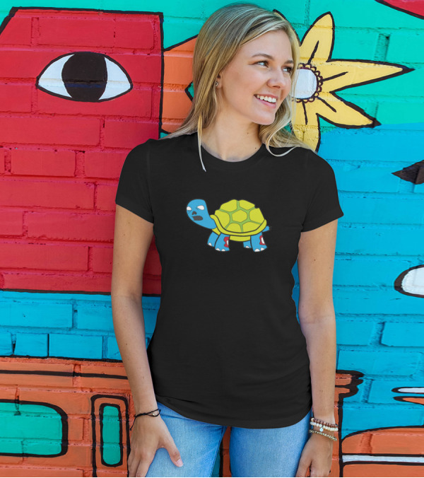 Zombie Turtle Horror Cartoon Green Shell T-Shirt